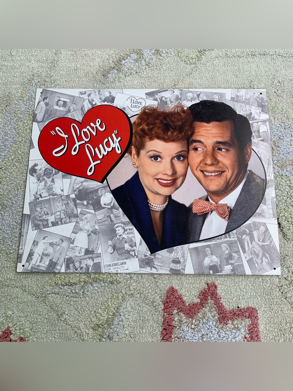 Vintage "I Love Lucy" Metal Tin Sign